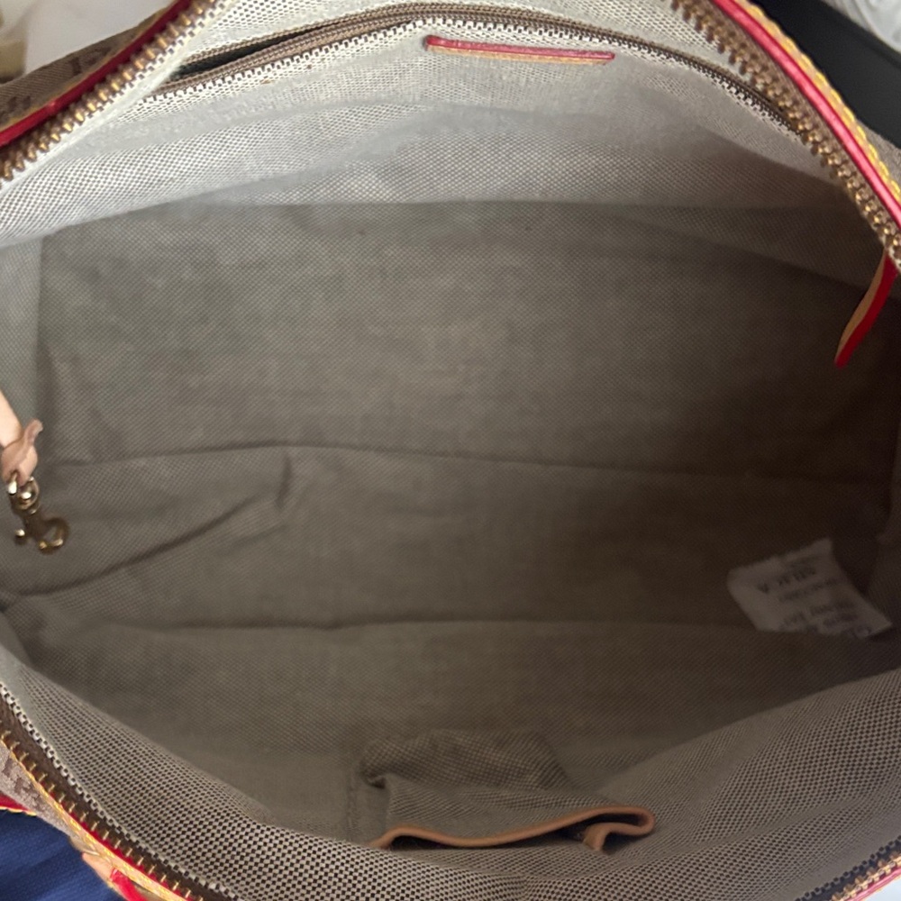 Dooney & Bourke Brown Satchel with Pouch, Key Chain and DustBag - Picture 15 of 16